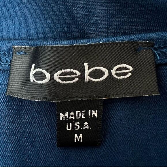 Bebe Braided Navy V-Neck Camisole Top Navy Size M - Picture 4 of 4